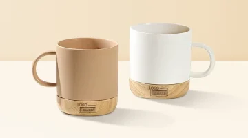 Ceramic Mug With Wood Bottom