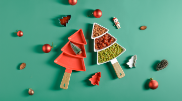 Christmas Tree Ceramic Snack & Sauce Plates