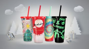 Colour Changing PP Cup with Straw