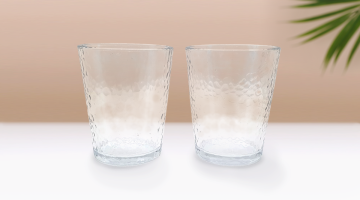 Hammer Pattern Glass Cup Set | 2pcs