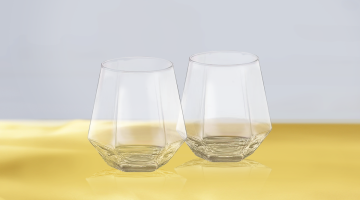 Diamond Glass Cup Set  |  2pcs